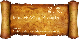 Mesterházy Klaudia névjegykártya