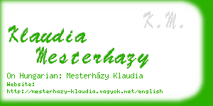 klaudia mesterhazy business card